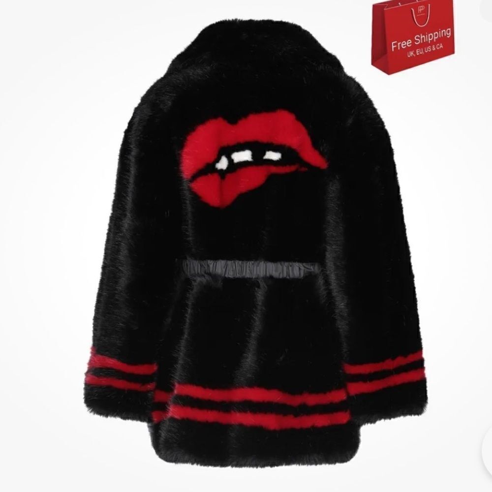 ERMANNO SCERVINO NEW Limited Rare Faux Fur Black short coat